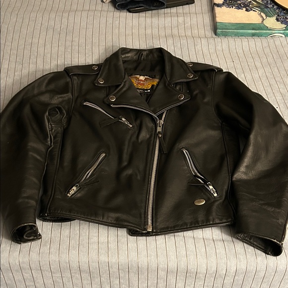 Harley-Davidson Jackets & Blazers - Harley-Davidson Black Leather Biker Jacket medium